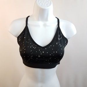 Nike Dri-Fit Sports Bra Black w White Splatter